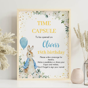 Poster Peter Rabbit Heure Anniversaire Capsule Fleur sauv
