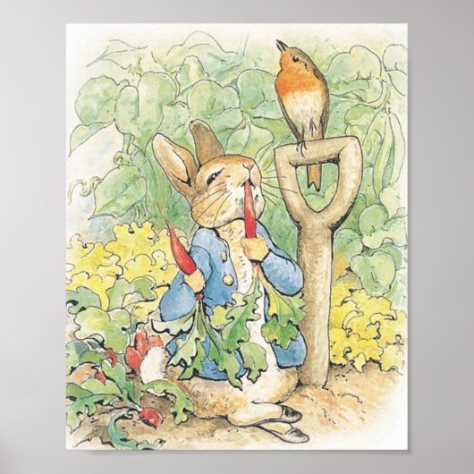 Poster Peter Rabbit In The Garden - Beatrix Potter (Devant)