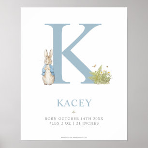 Poster Peter Rabbit Lettre personnalisée K