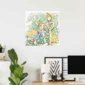 Poster "Peter Rabbit mange une carotte" par Beatrix Potte (Bureau à domicile)