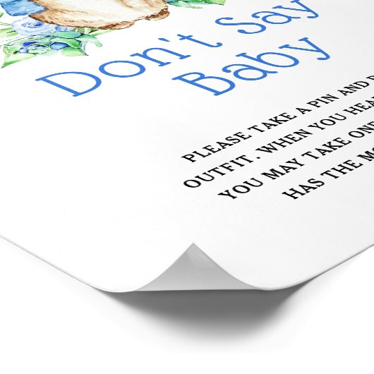 Poster Peter Rabbit Ne dites pas Baby Sign (Coin)