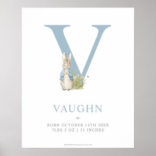 Poster Peter Rabbit Personalized Letter V