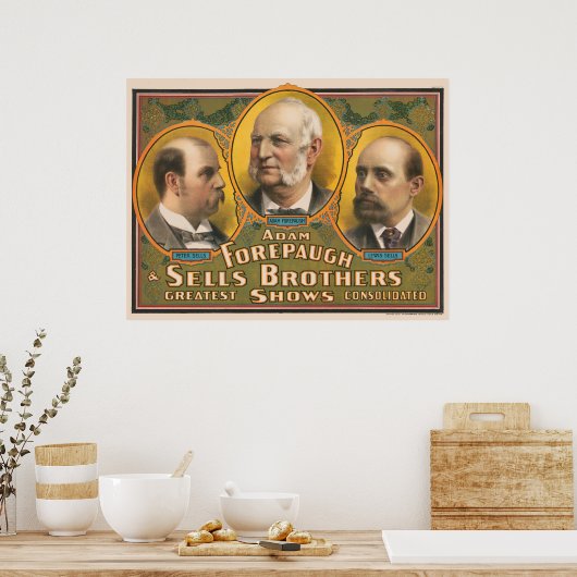Poster Peter Sells, Adam Forepaugh Et Lewis Sells (Cuisine)
