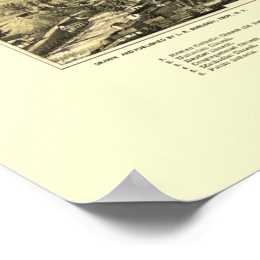 Poster Peterborough, NH Panoramic Map - 1886 (Coin)