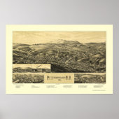 Poster Peterborough, NH Panoramic Map - 1886 (Devant)