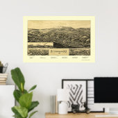 Poster Peterborough, NH Panoramic Map - 1886 (Bureau à domicile)