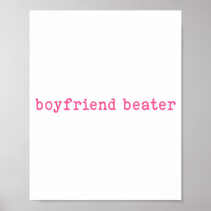 Poster Petit ami Beater Humour drôle de petite amie Rétro