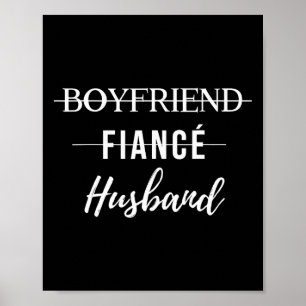 Poster Petit ami Fiance Mari Funny Mariage Salle Juste