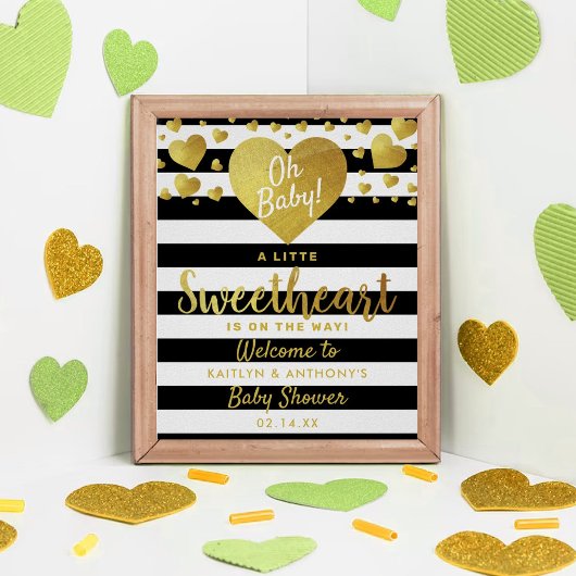 Poster Petit amour Baby shower de la Saint Valentin