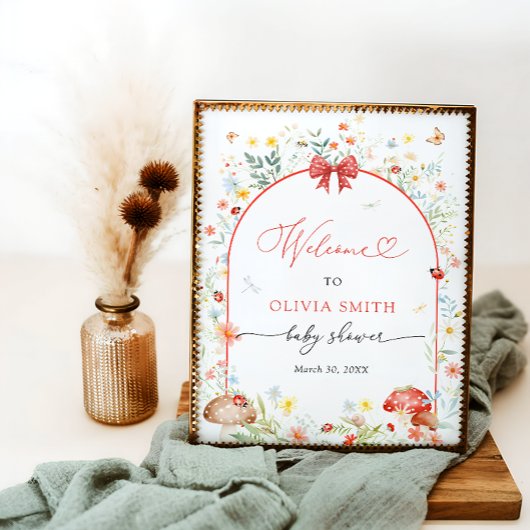 Poster Petit Amour Bug Baby shower Bienvenue