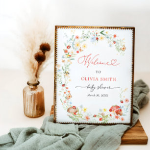 Poster Petit Amour Bug Garden Baby shower Bienvenue