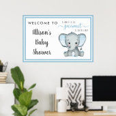 Poster Petit Arachide Eléphant bébé garçon douche Bienven (Bureau à domicile)