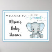 Poster Petit Arachide Eléphant bébé garçon douche Bienven (Devant)