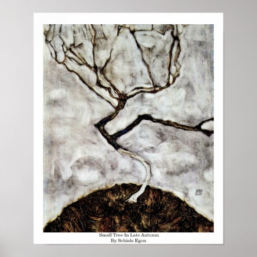 Poster Petit Arbre À La Fin De L'Automne Par Schiele Egon (Devant)