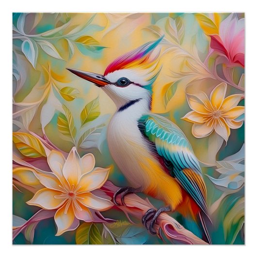 Poster Petit arc-en-ciel Pic Imaginaire Oiseau (Devant)
