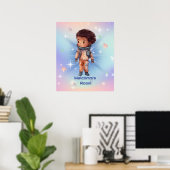 Poster Petit Astronaute Mignon (Bureau à domicile)