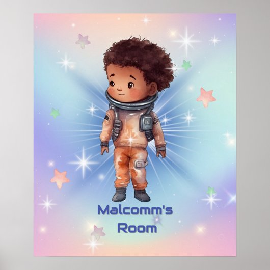 Poster Petit Astronaute Mignon (Devant)