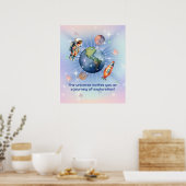 Poster Petit Astronaute Mignon dans l'Espace (Cuisine)
