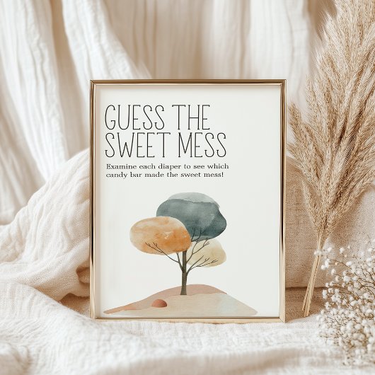 Poster Petit Baby shower agricole Guess Sweet Mess Signal