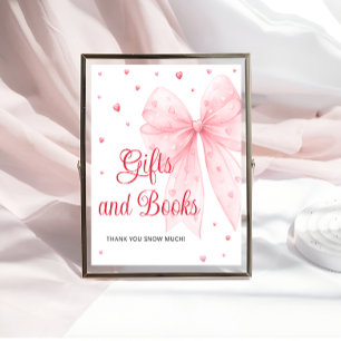 Poster Petit Baby shower-cadeau de petite aimée Bow rose