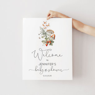Poster Petit baby shower champêtre en bois accueil