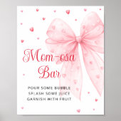 Poster Petit Baby shower Chérie Rose Bow Maman-osa Bar (Devant)