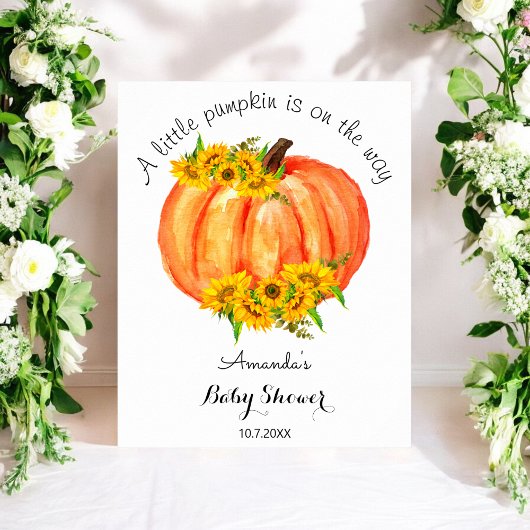 Poster Petit Baby shower Citrouille