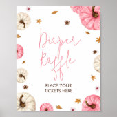 Poster Petit Baby shower Citrouille Chute Rose Petit Barr (Devant)