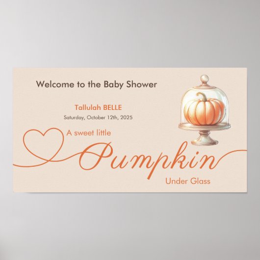 Poster Petit Baby shower Citrouille - Élégance d'automne (Devant)