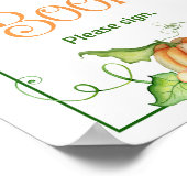 Poster Petit Baby shower Citrouille Invité Panneau de la (Coin)