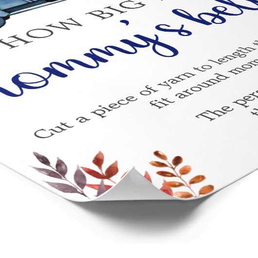 Poster Petit Baby shower Citrouille Jeu du ventre (Coin)