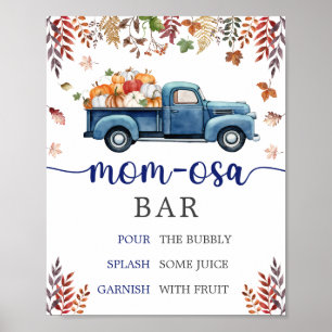 Poster Petit Baby shower Citrouille Maman Osa Bar Sign