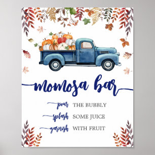 Poster Petit Baby shower Citrouille Maman Osa Bar Sign