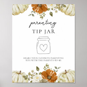 Poster Petit Baby shower Citrouille Parenting Conseil Jar
