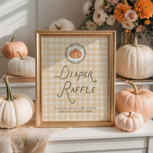 Poster Petit Baby shower Citrouille Quirky Déchets Raffle