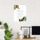 Poster Petit Baby shower Cutie Citrus Orange Bienvenue (Bureau à domicile)