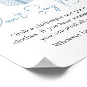 Poster Petit Baby shower de baseball Slugger Ne pas dire  (Coin)