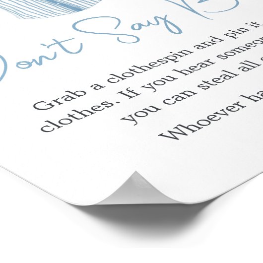 Poster Petit Baby shower de baseball Slugger Ne pas dire  (Coin)