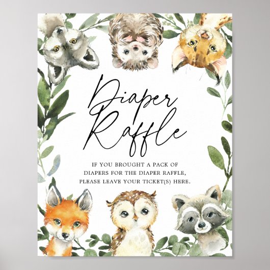 Poster Petit Baby shower de bois Déchets Signe de trèfle (Devant)