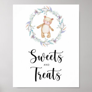Poster petit baby shower de bonbons et de friandises