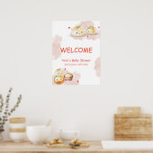 Poster Petit Baby shower de champignons en poudre mignon  (Cuisine)