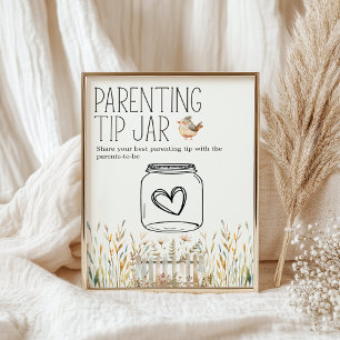 Poster Petit Baby shower de ferme Parenting Astuce Jar Si