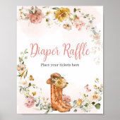 Poster Petit Baby shower de lèche-couche Floral (Devant)