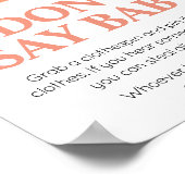 Poster Petit Baby shower de pêche doux ne pas dire bébé (Coin)