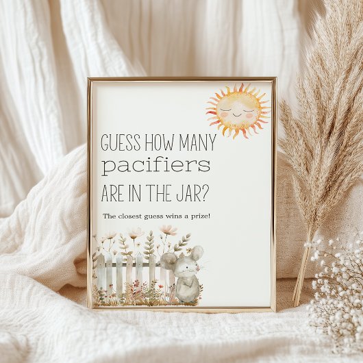 Poster Petit Baby shower de pépinière de ferme Guess Jeu