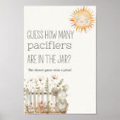 Poster Petit Baby shower de pépinière de ferme Guess Jeu (Devant)
