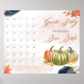 Poster Petit Baby shower de pompage Devinez la date d'éch (Devant)