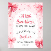 Poster Petit Baby shower de Valentines amoureuse Bienvenu (Devant)