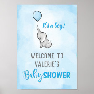 Poster Petit baby shower éléphant