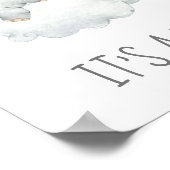 Poster Petit Baby shower éléphant C'est un petit panneau (Coin)